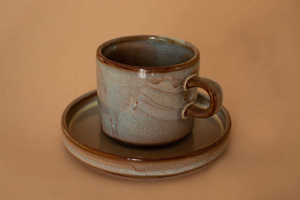 Fired Earth Cup and Saucer