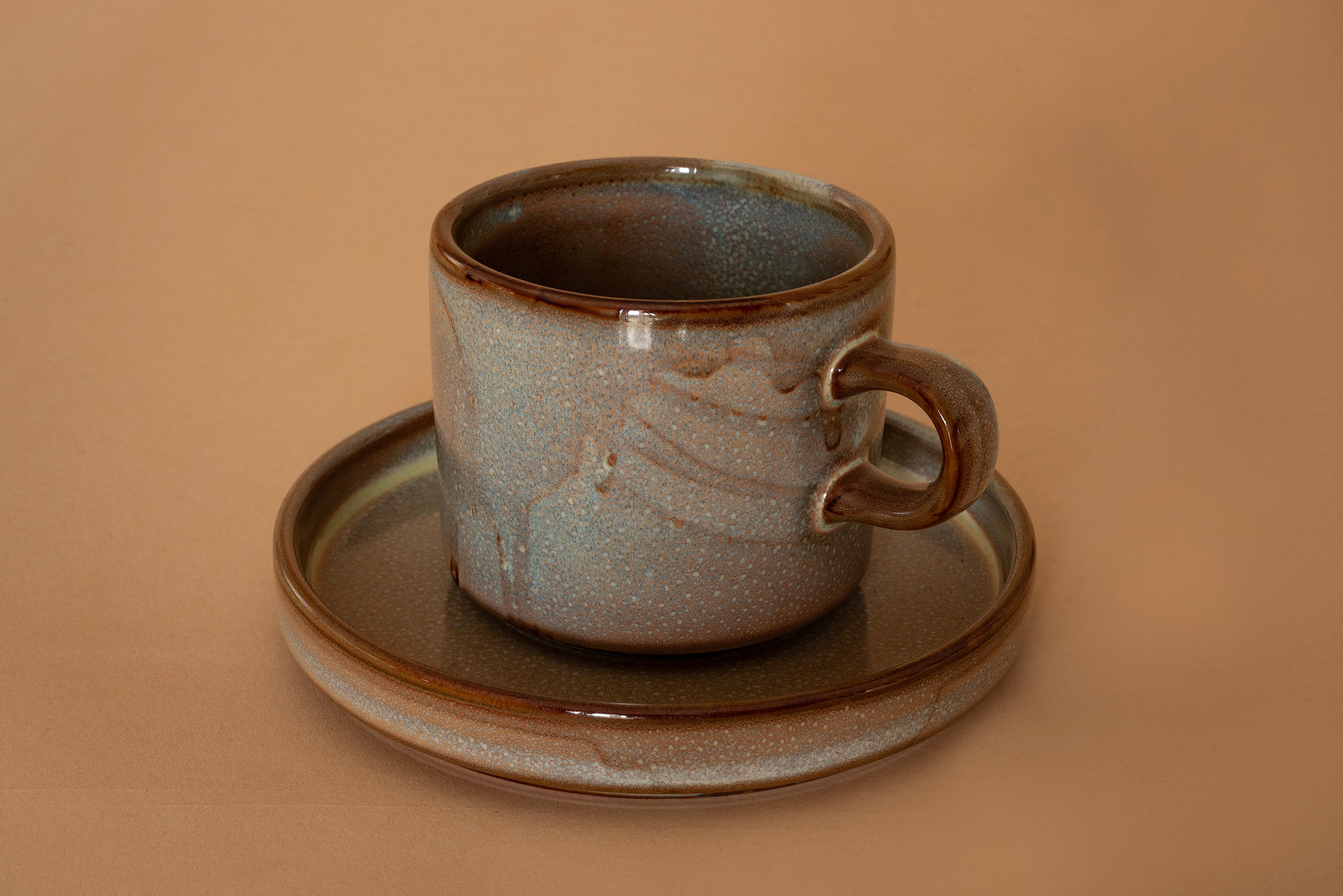 Fired Earth Cup and Saucer