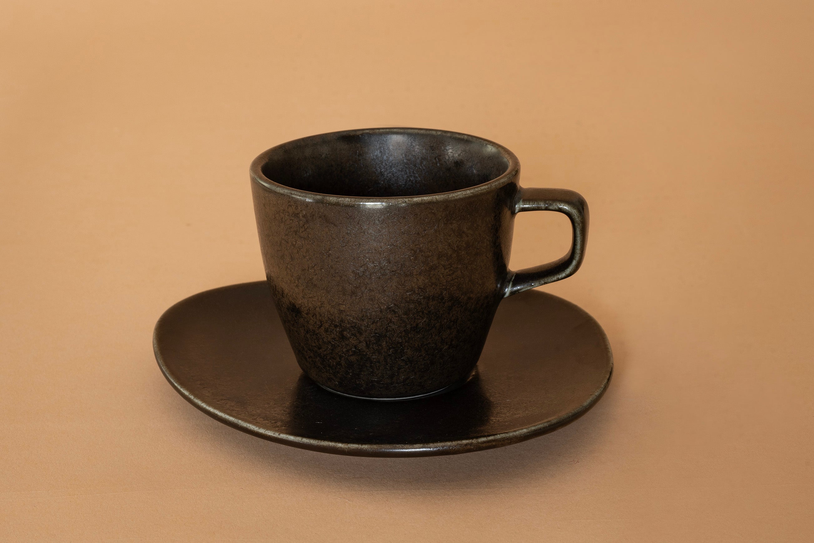 Noir Coffee Cup and Asymmetrical Saucer