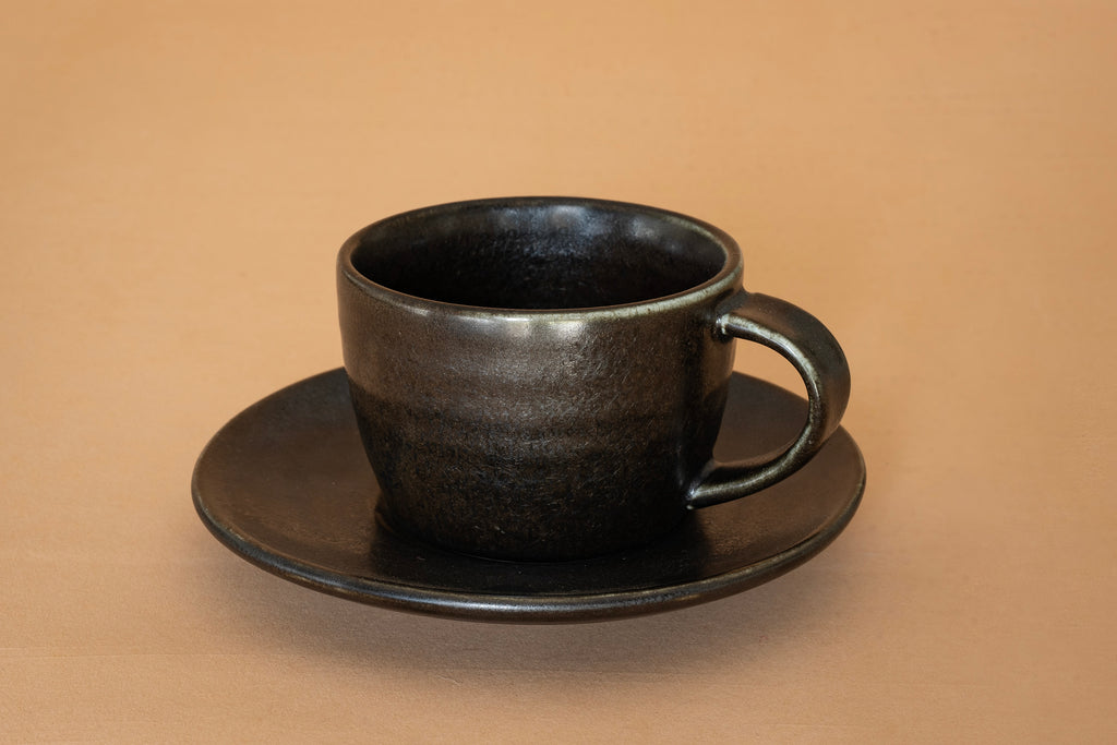 Noir Coffee Cup and Round Saucer