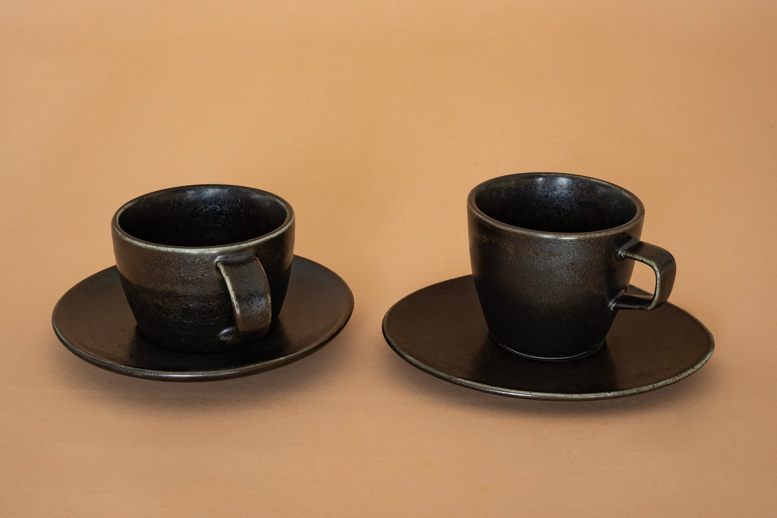 Noir Coffee Cup and Asymmetrical Saucer