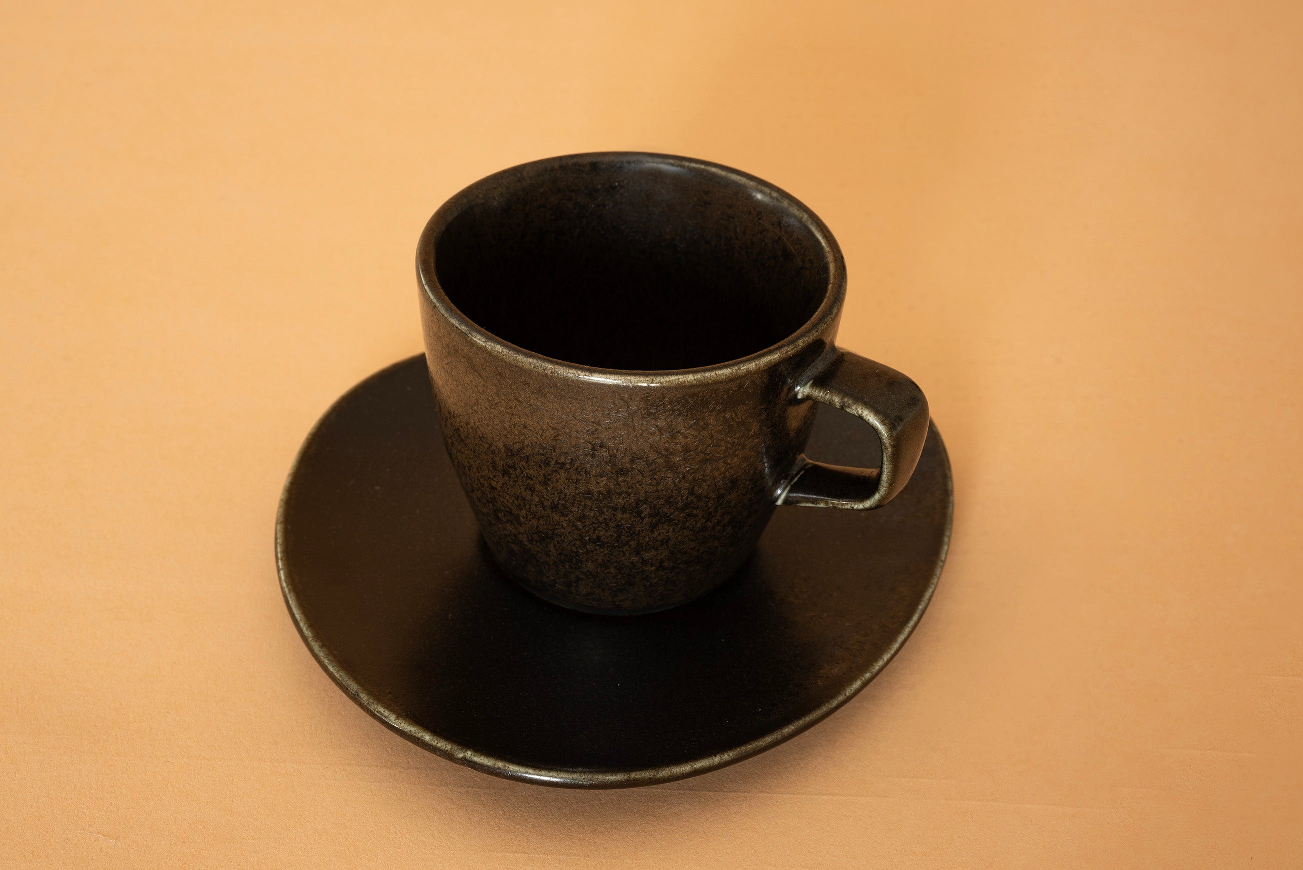 Noir Coffee Cup and Asymmetrical Saucer